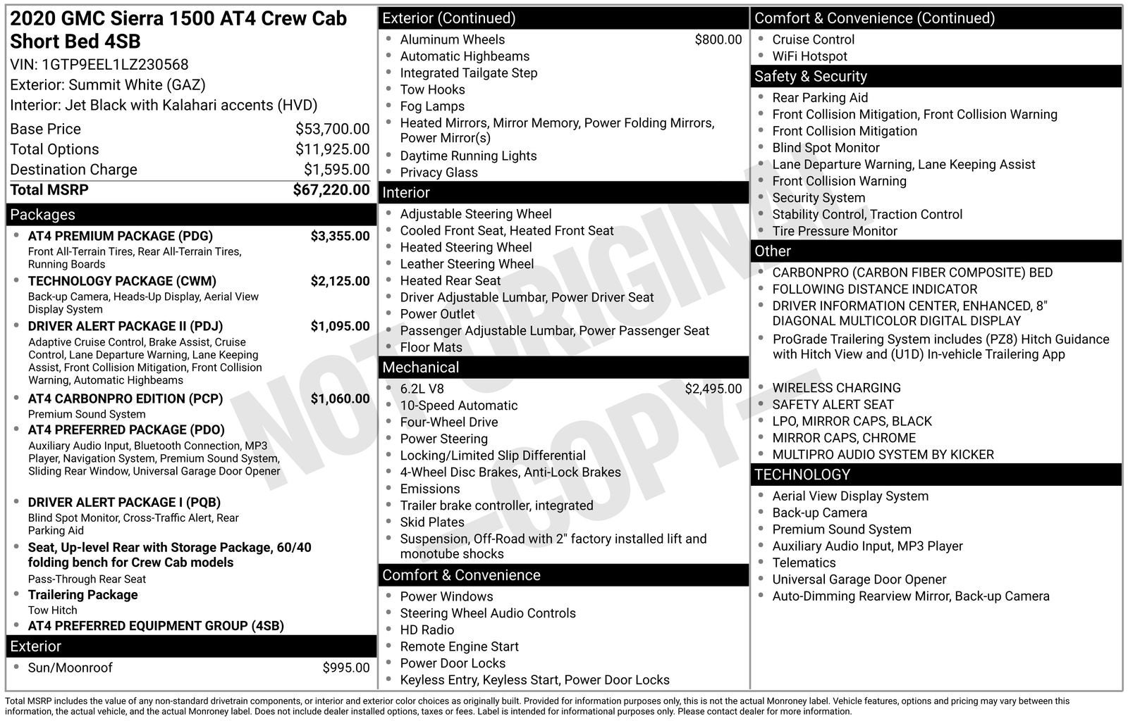 2020 GMC Sierra 1500 AT4 6.2L V8