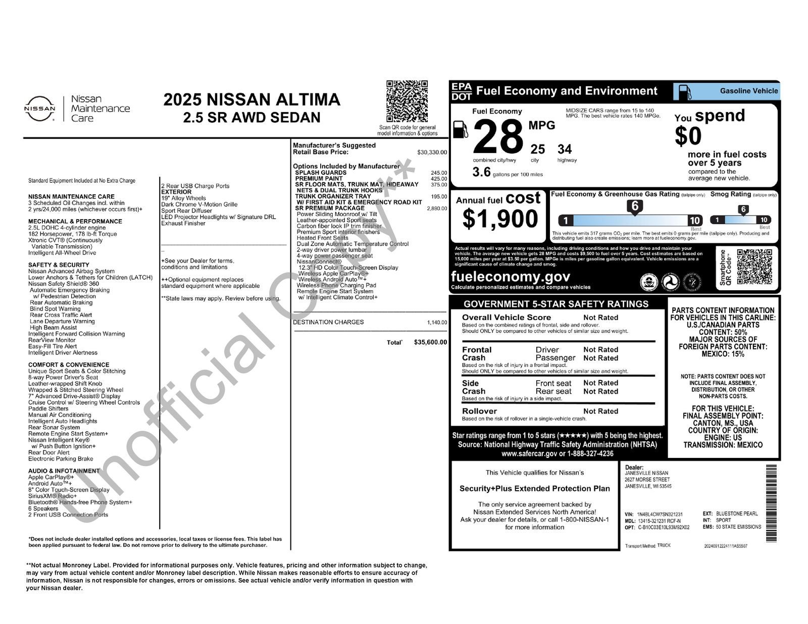 2025 Nissan Altima 2.5 SR