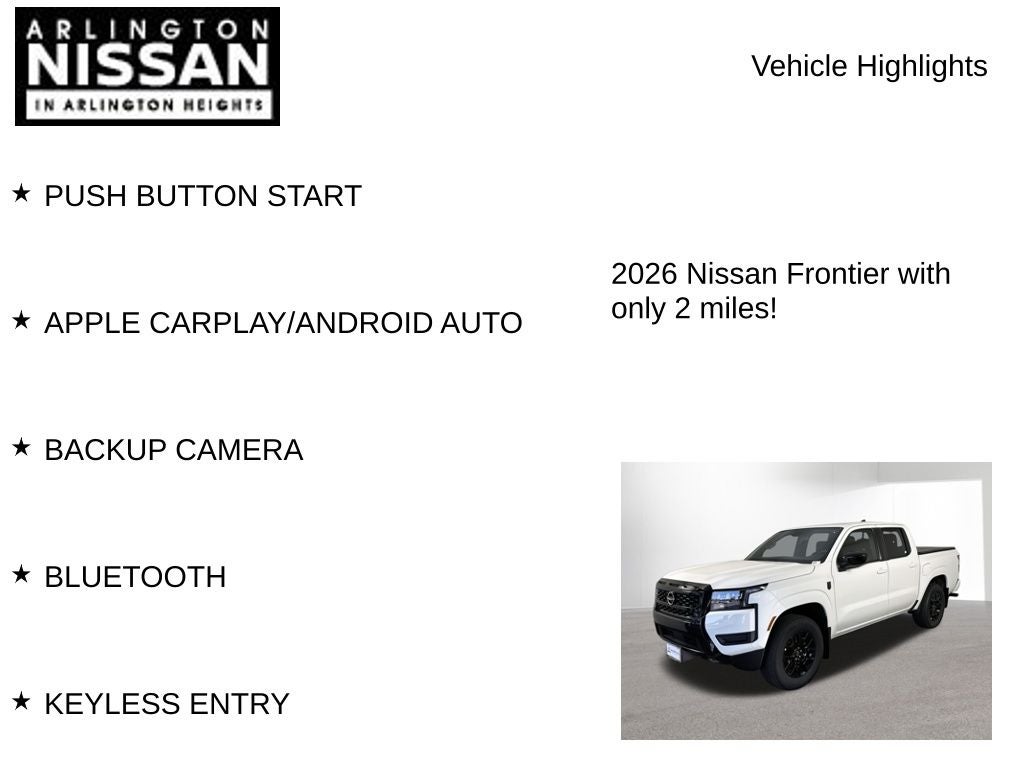 2026 Nissan Frontier SV