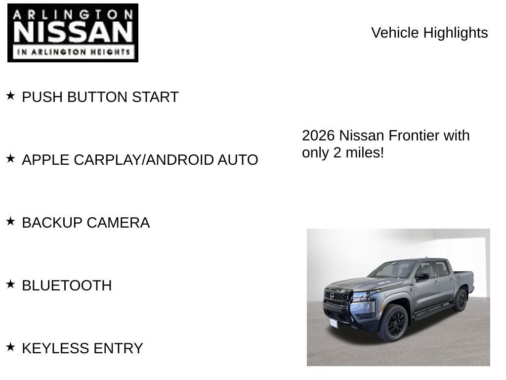 2026 Nissan Frontier SV