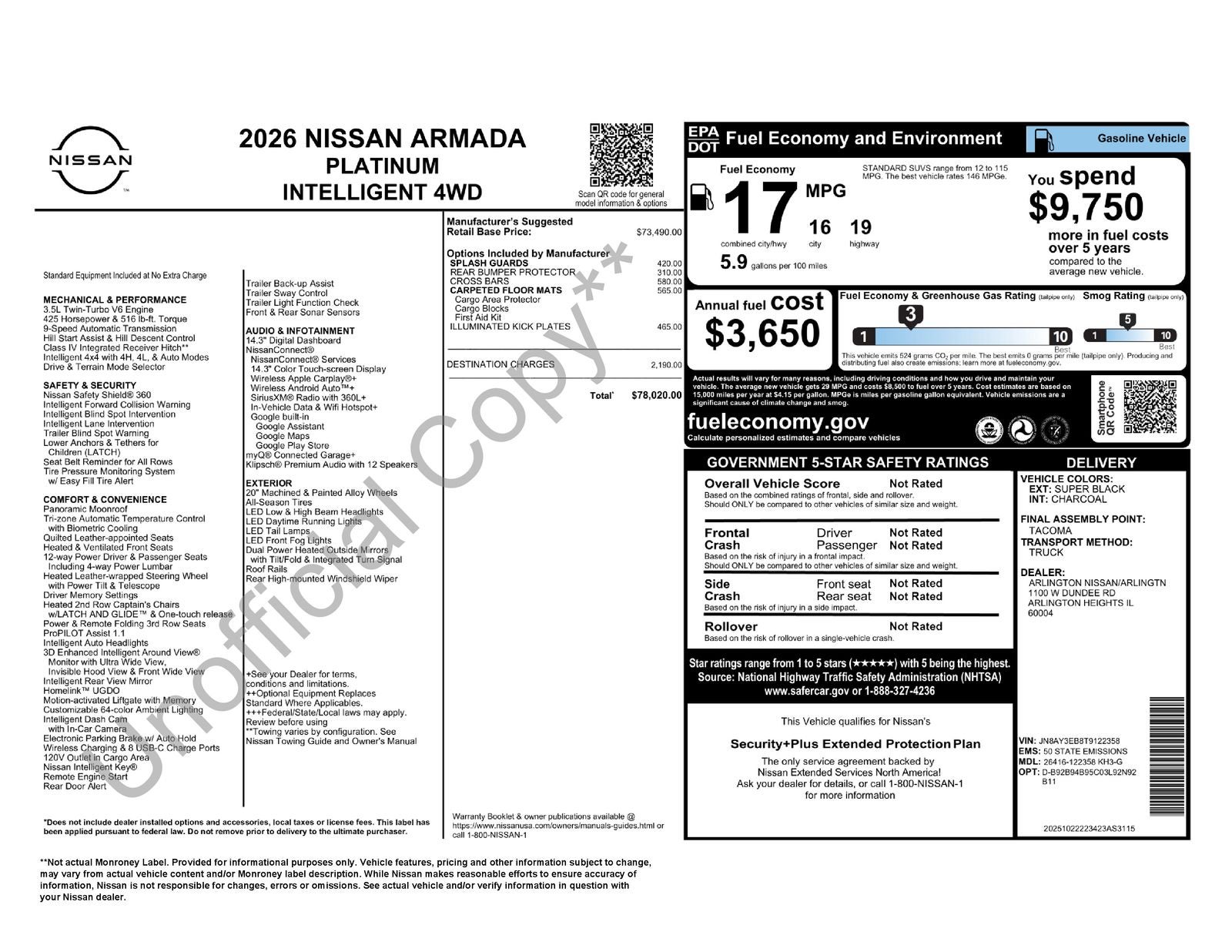 2026 Nissan Armada Platinum