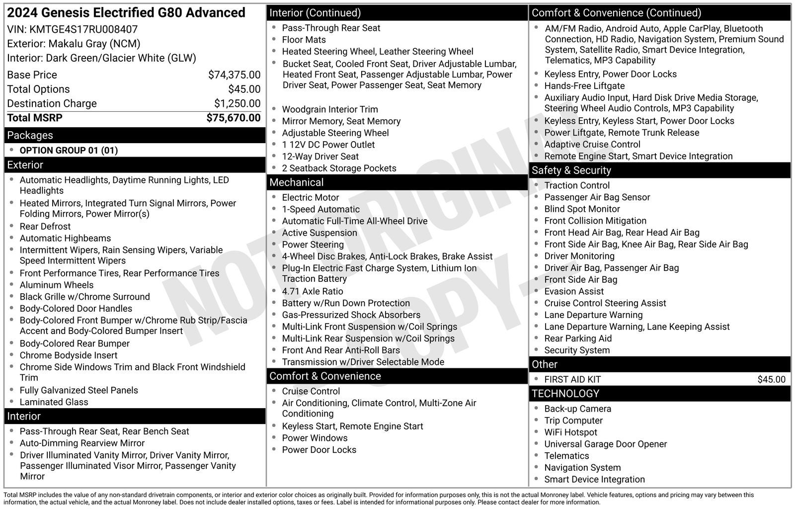 2024 Genesis Electrified G80 Advanced