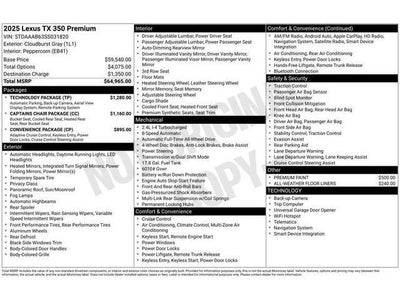 2025 Lexus TX 350 PREMIUM AWD