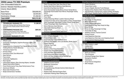 2026 Lexus TX 350 PREMIUM AWD