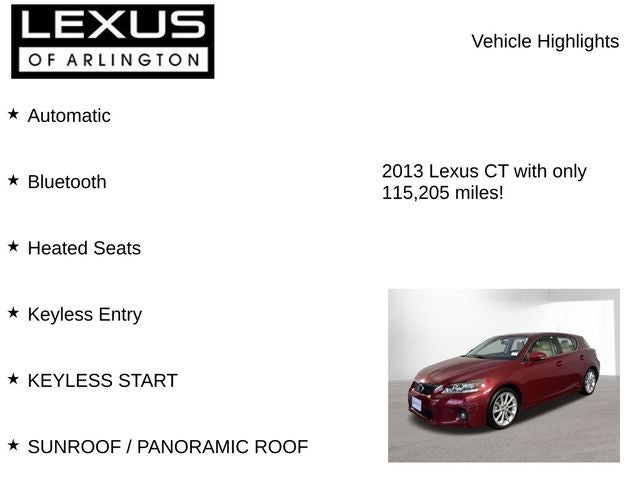 2013 Lexus CT 200h 200h