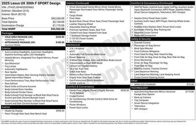 2025 Lexus UX 300h F SPORT Design