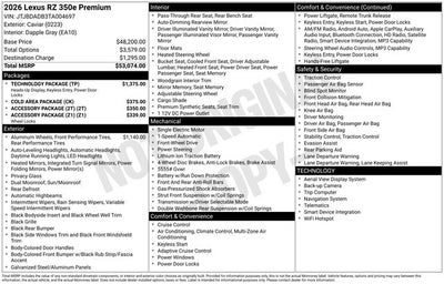 2026 Lexus RZ 350e Premium