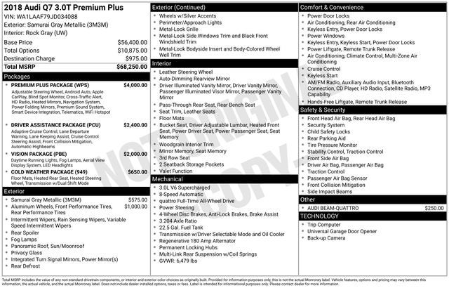 2018 Audi Q7 3.0T Premium Plus quattro