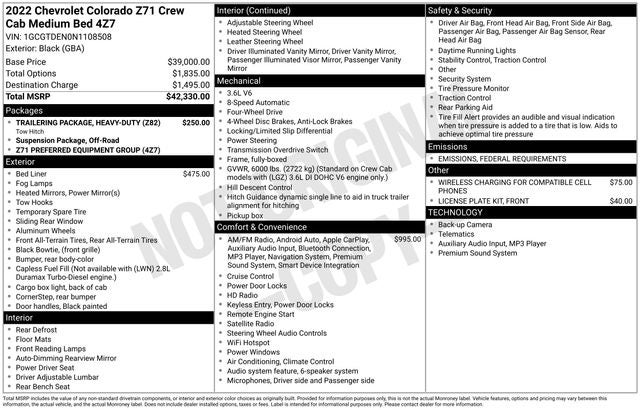 2022 Chevrolet Colorado Z71