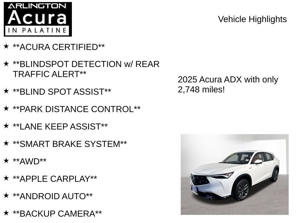 2025 Acura ADX w/A-Spec Package