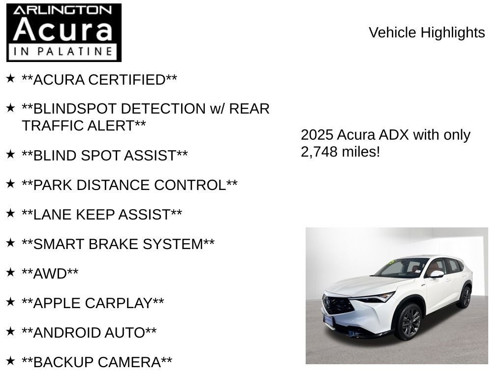 2025 Acura ADX w/A-Spec Package