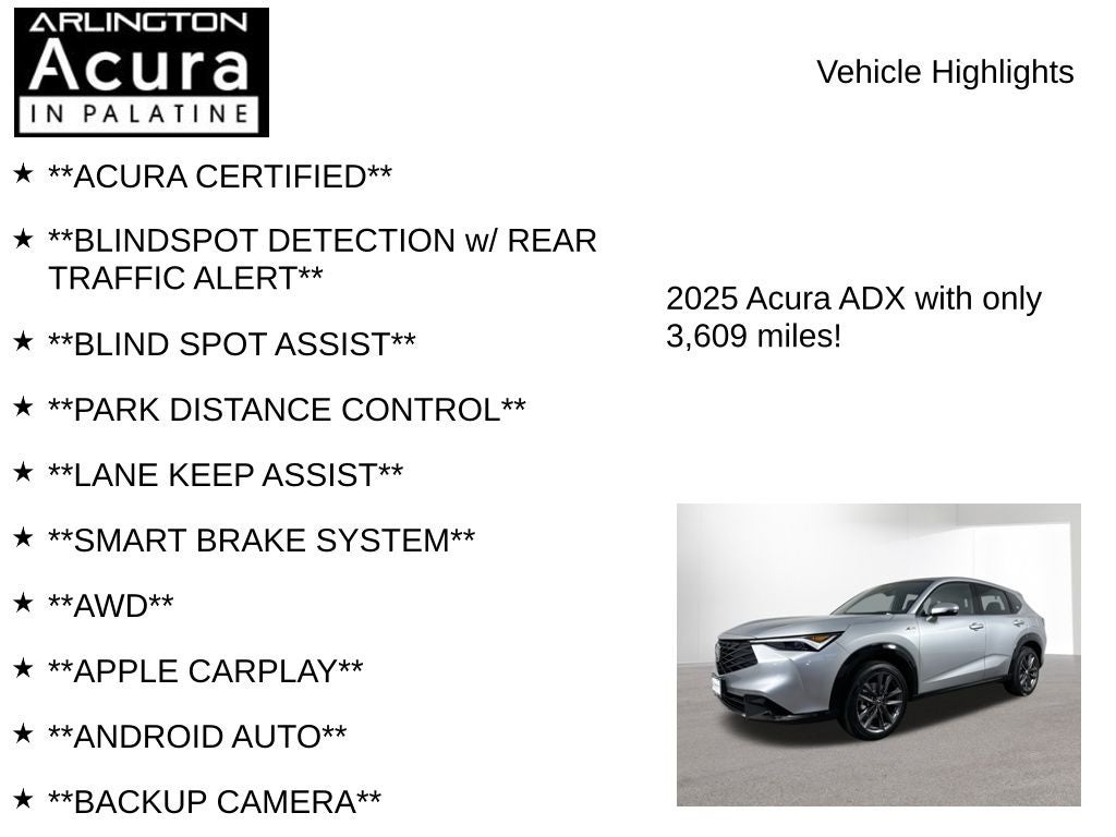 2025 Acura ADX AWD A-SPEC