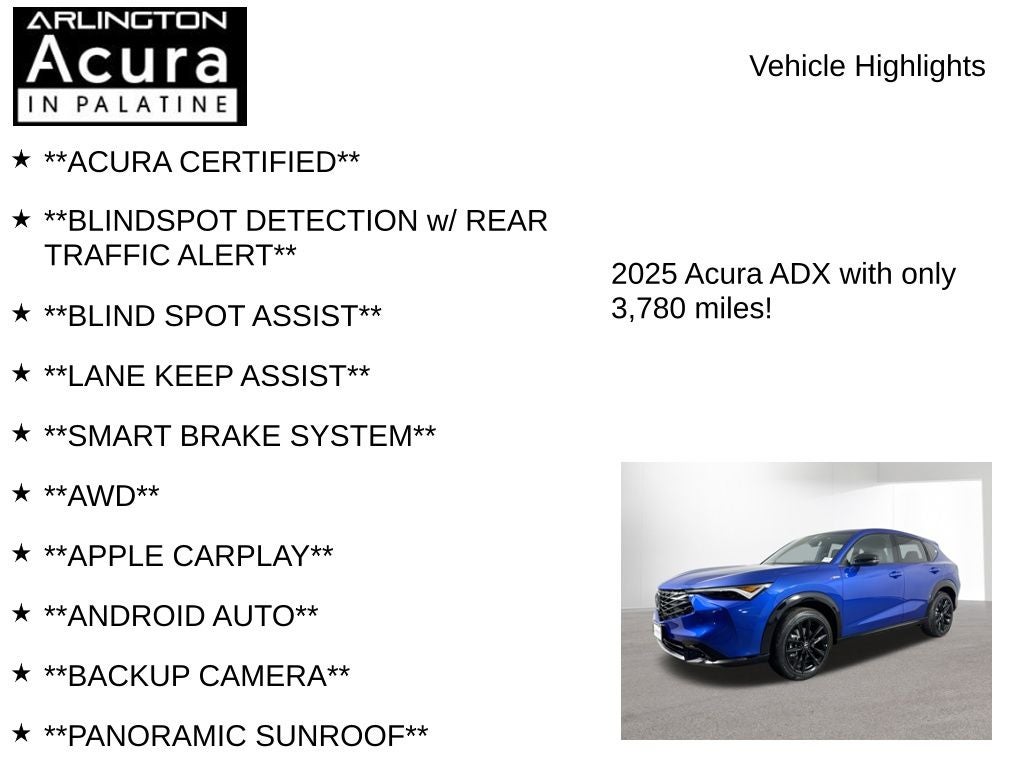 2025 Acura ADX AWD A-SPEC Advance