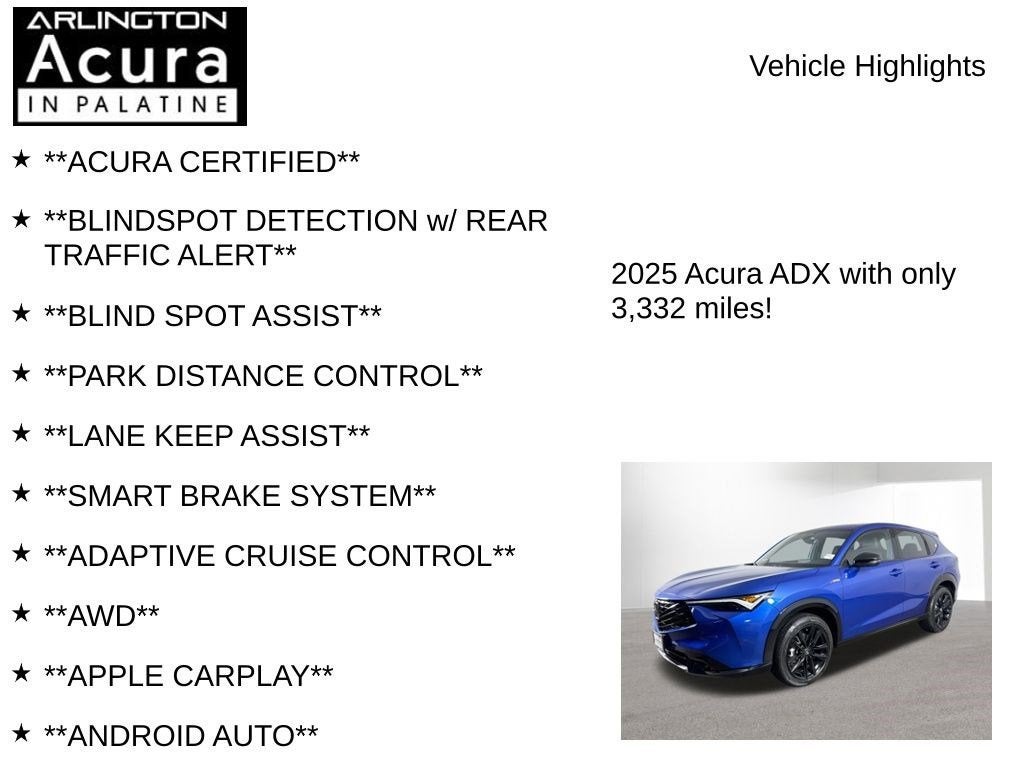 2025 Acura ADX AWD A-SPEC Advance