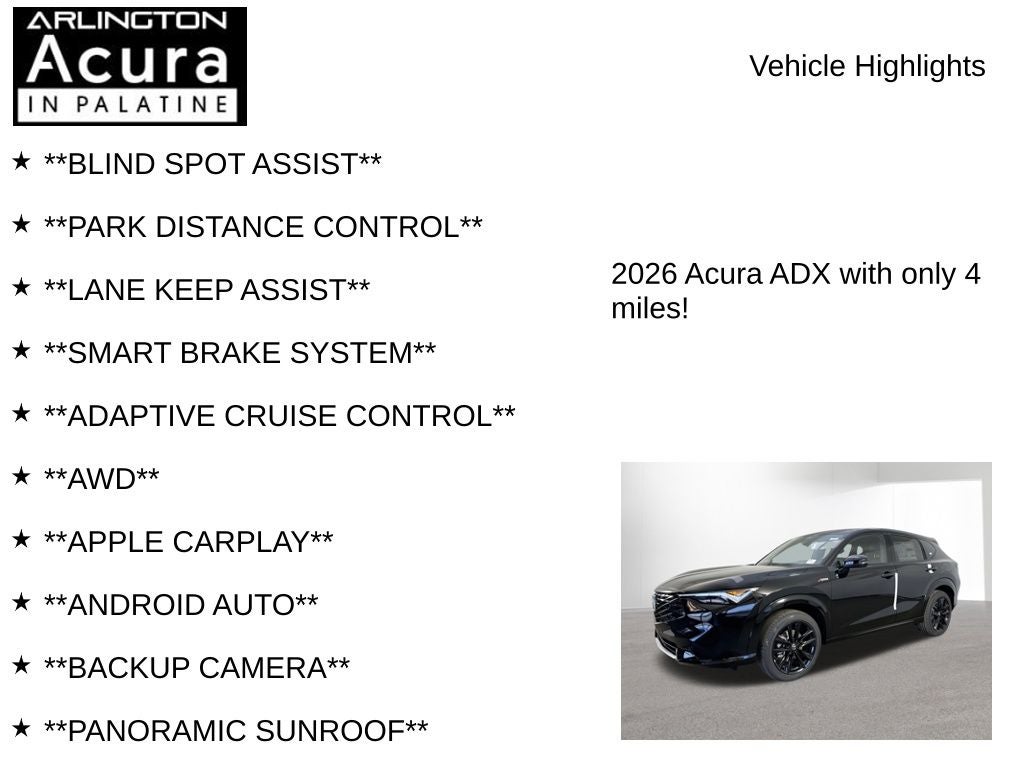2026 Acura ADX A-Spec with Advance Package AWD