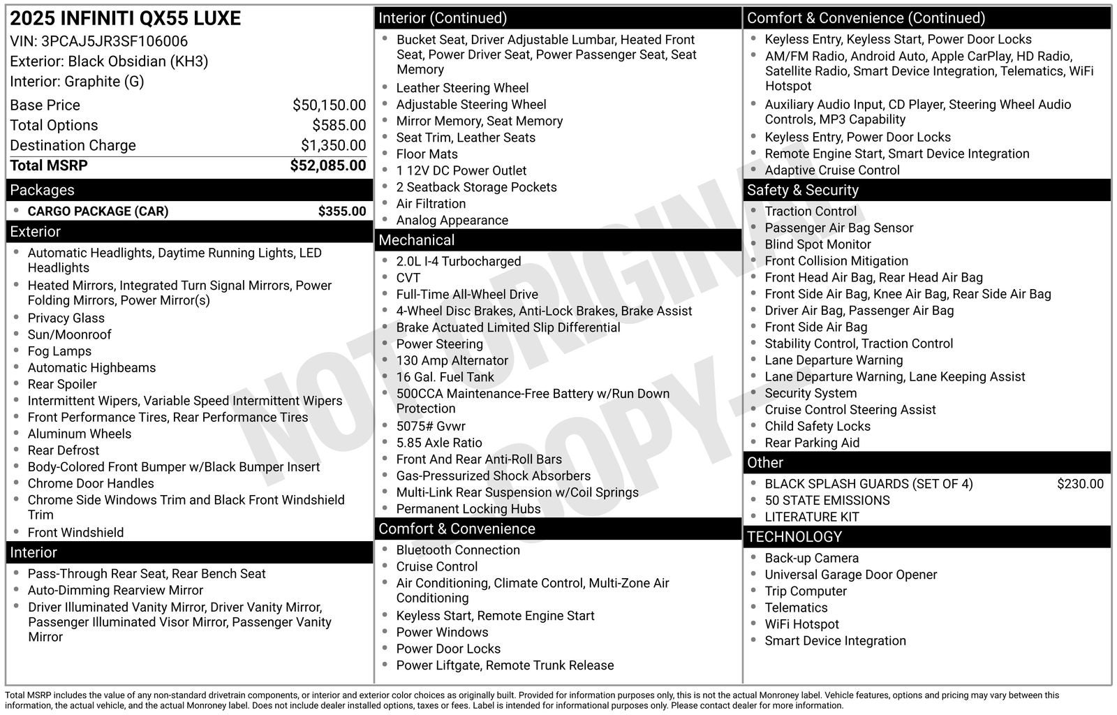 2025 INFINITI QX55 LUXE