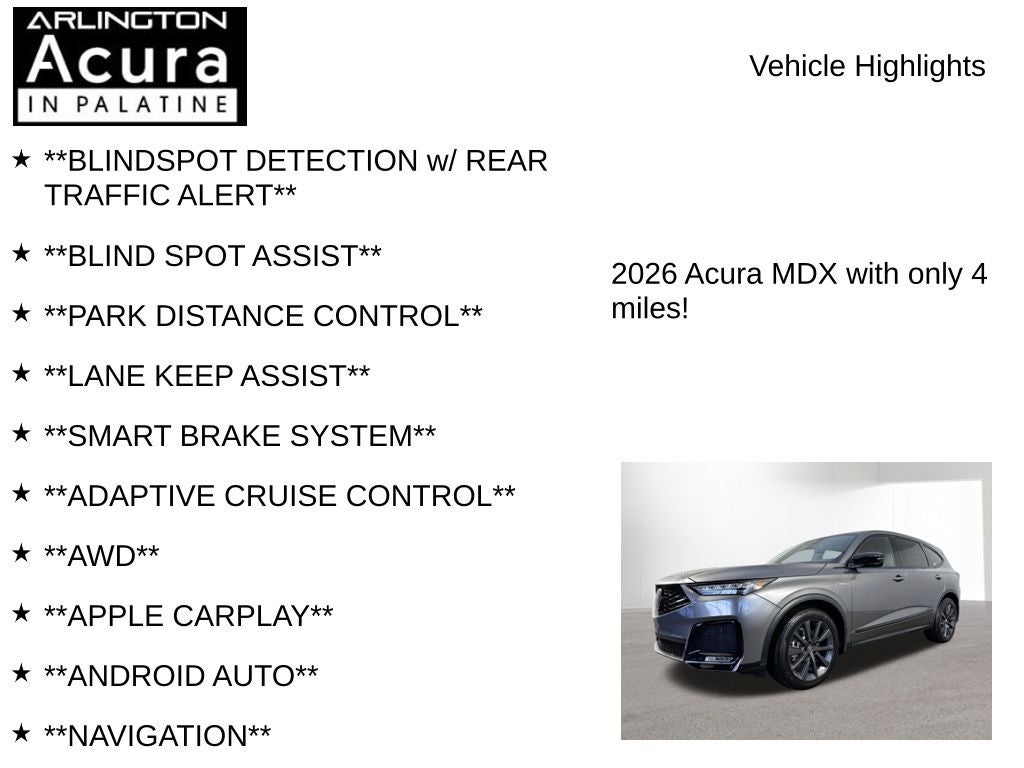2026 Acura MDX w/A-Spec Package