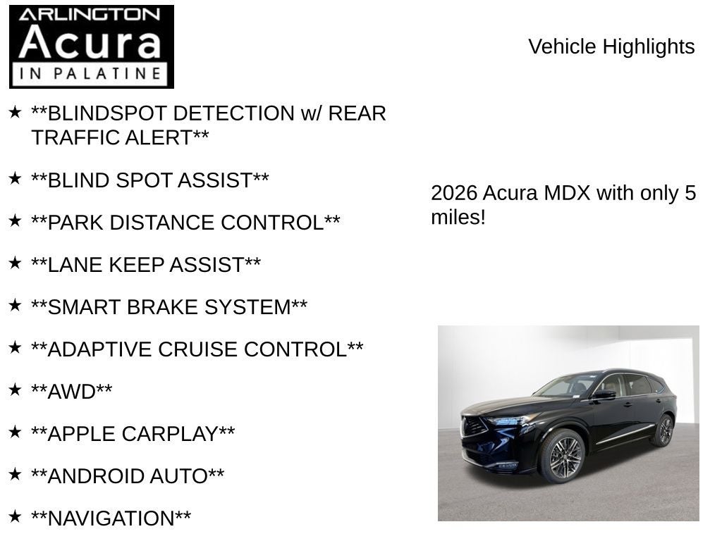2026 Acura MDX SH-AWD with Advance Package