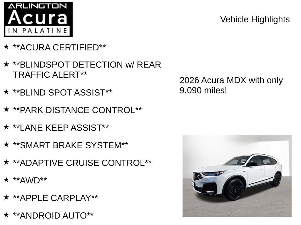 2026 Acura MDX SH-AWD A-Spec with Advance Package
