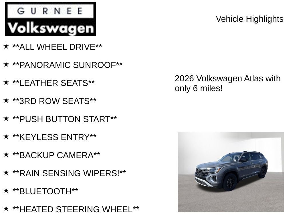 2026 Volkswagen Atlas 2.0T Peak Edition