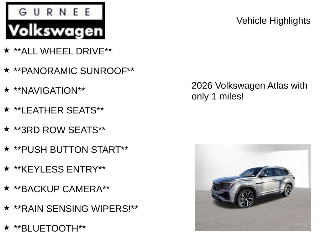 2026 Volkswagen Atlas 2.0T SEL Premium R-Line
