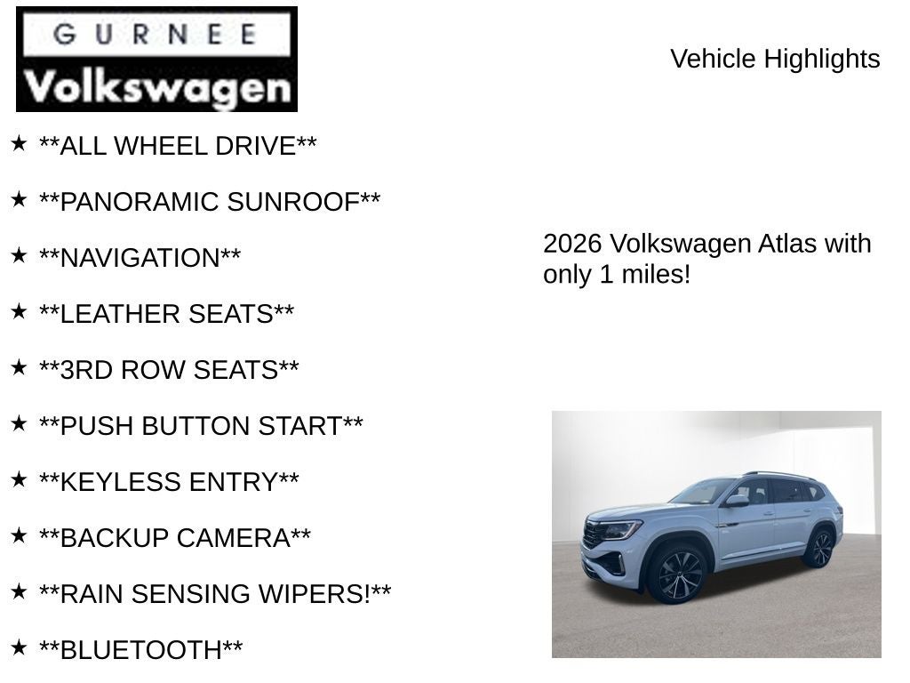 2026 Volkswagen Atlas 2.0T SEL Premium R-Line