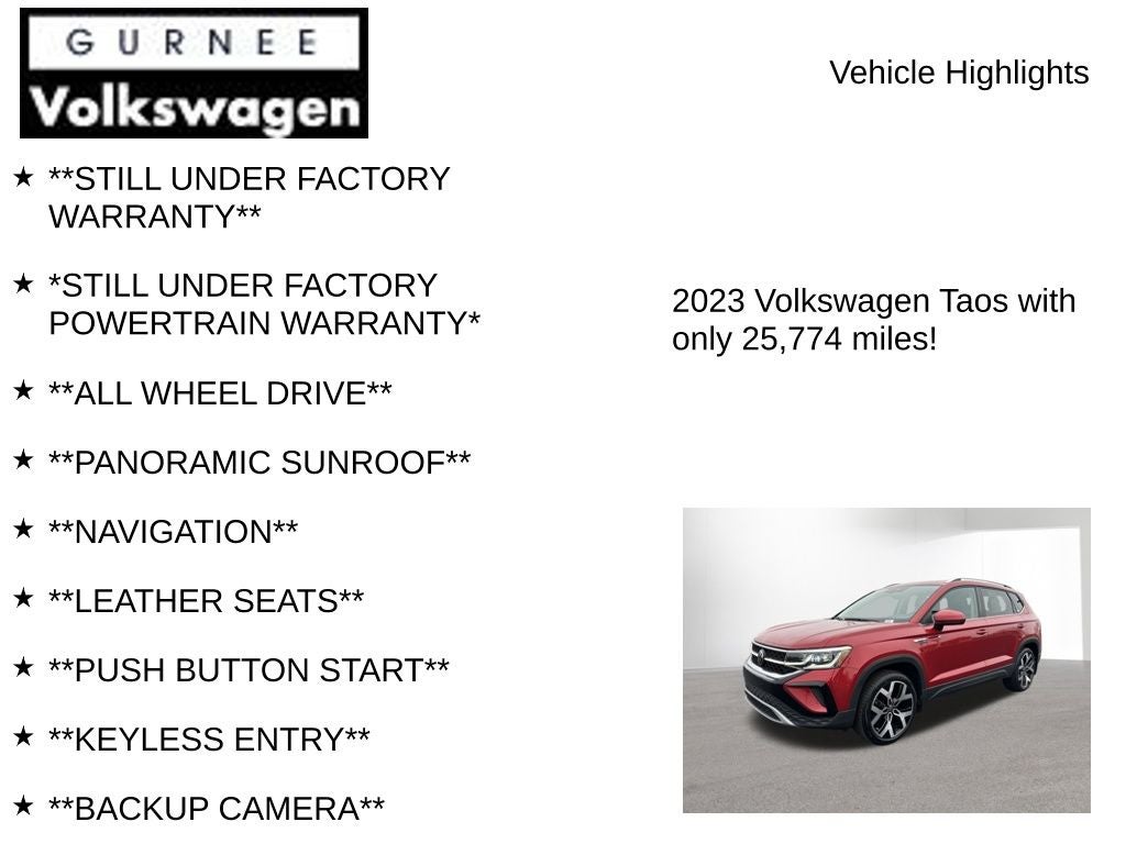 2023 Volkswagen Taos 1.5T SEL