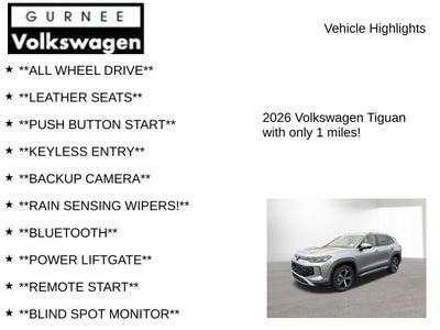 2026 Volkswagen Tiguan 2.0T SE