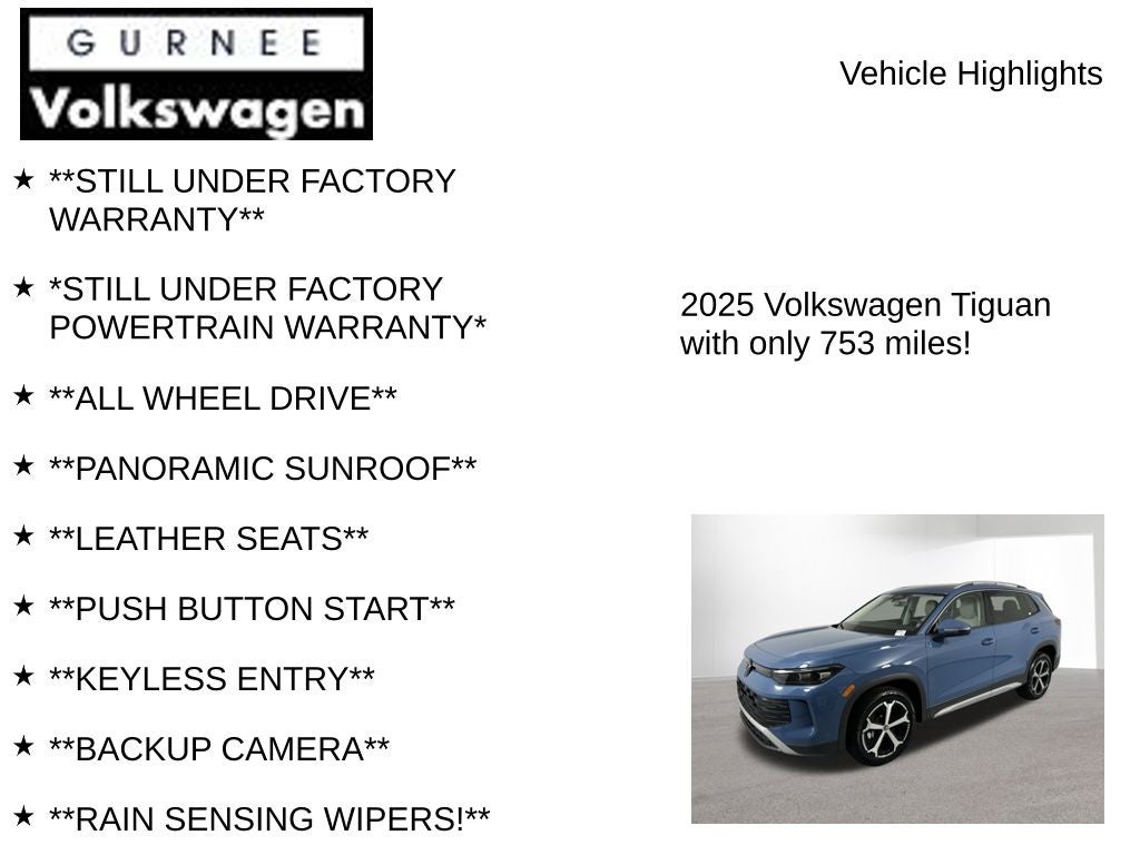 2025 Volkswagen Tiguan 2.0T SE