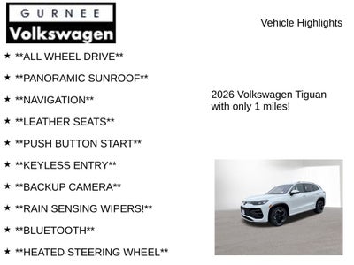2026 Volkswagen Tiguan 2.0T SEL R-Line