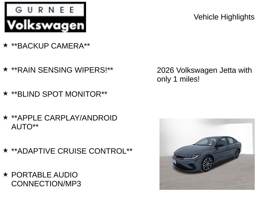 2026 Volkswagen Jetta 1.5T Sport
