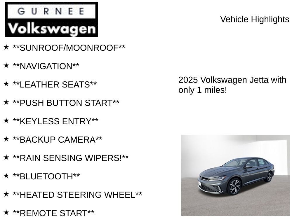 2025 Volkswagen Jetta 1.5T SEL