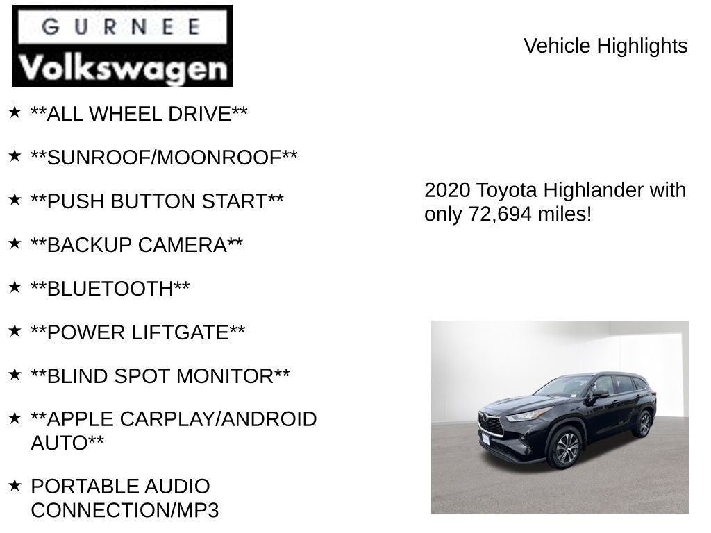 2020 Toyota Highlander XLE