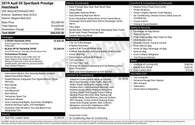 2019 Audi S5 Sportback Prestige quattro