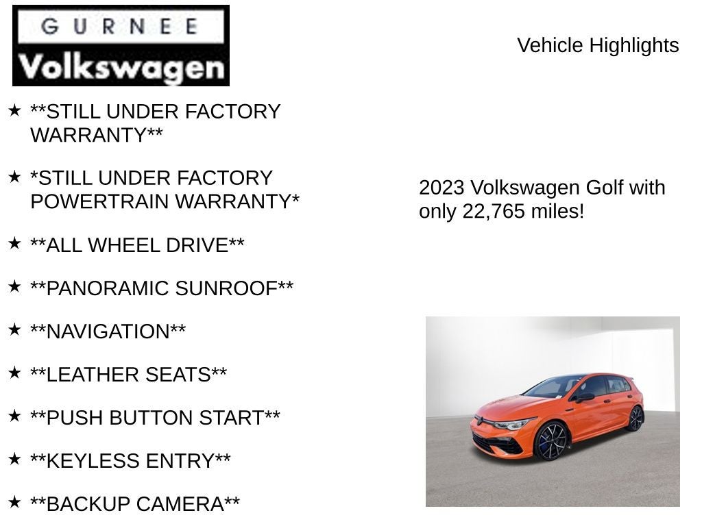 2023 Volkswagen Golf R 2.0T