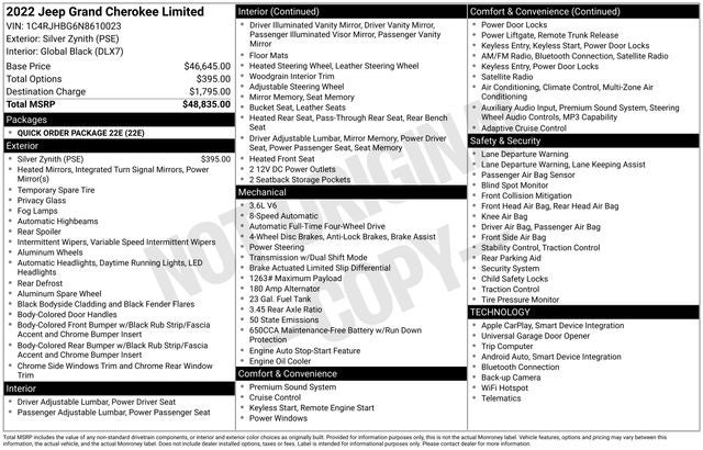 2022 Jeep Grand Cherokee Limited