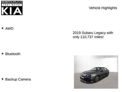 2019 Subaru Legacy 2.5i