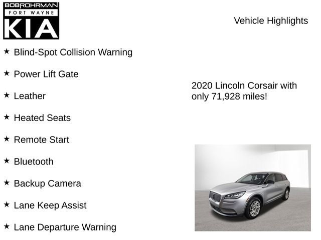 2020 Lincoln Corsair Standard