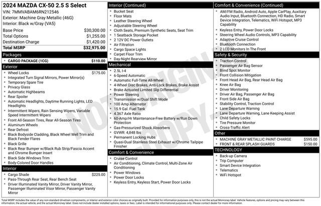 2024 Mazda Mazda CX-50 2.5 S Select Package