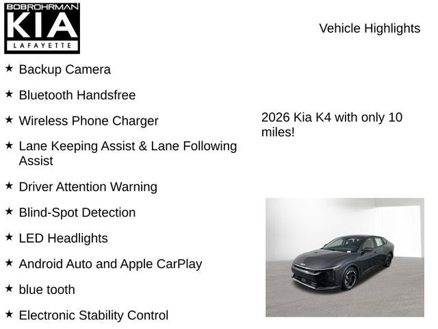 2026 Kia K4 EX