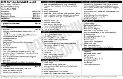 2027 Kia Telluride X-Line SX Hybrid