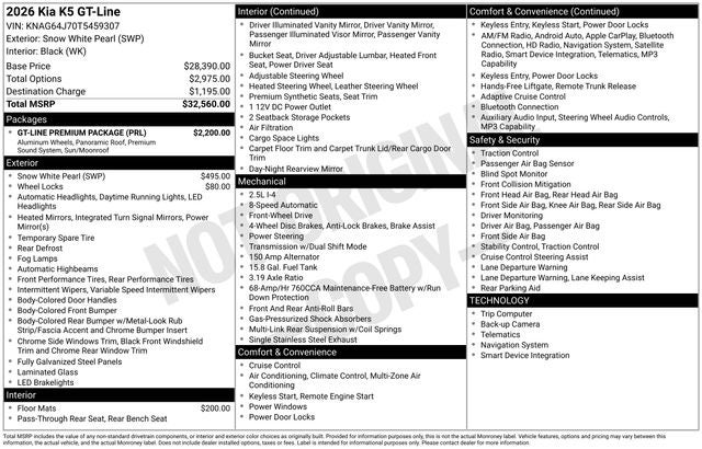 2026 Kia K5 GT-Line