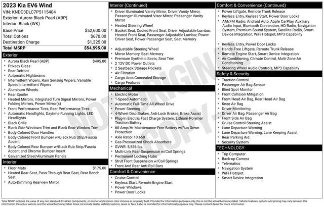 2023 Kia EV6 Wind