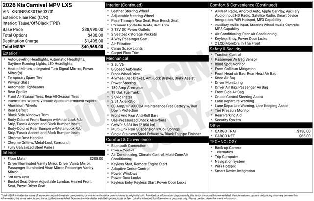 2026 Kia Carnival LXS