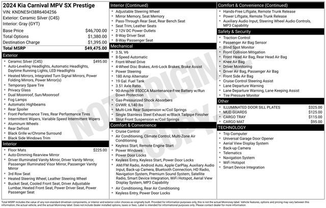 2024 Kia Carnival SX Prestige