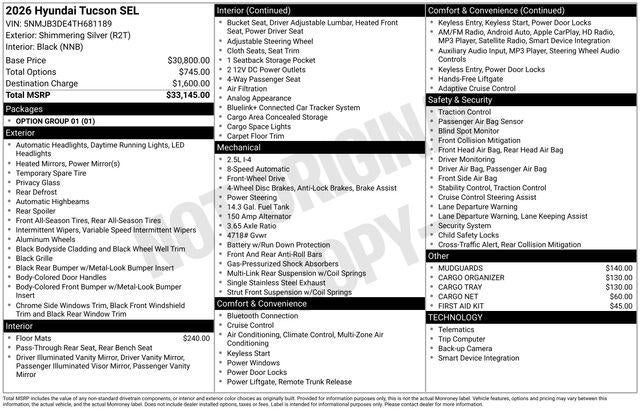 2026 Hyundai Tucson SEL