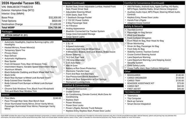 2026 Hyundai Tucson SEL