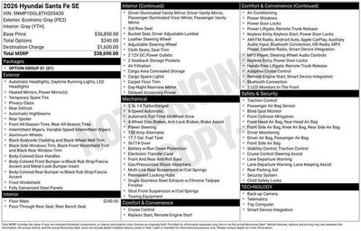 2026 Hyundai Santa Fe SE