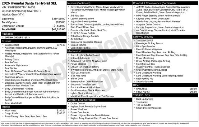 2026 Hyundai Santa Fe Hybrid SEL