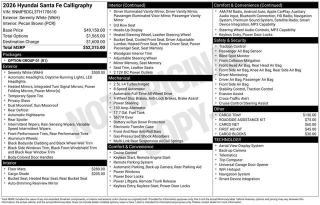 2026 Hyundai Santa Fe Calligraphy